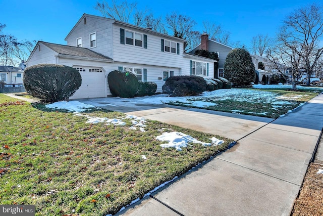 view of front property with a garage