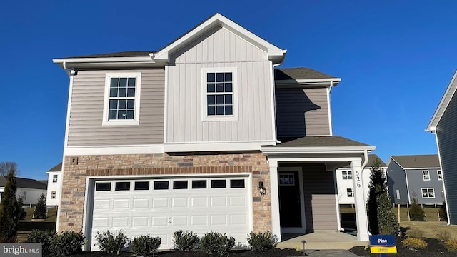 view of front of house with a garage