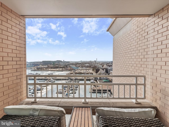 balcony with a water view