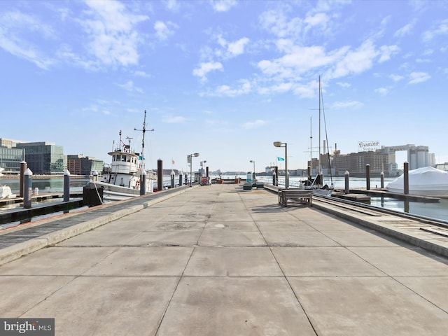 view of road featuring a water view