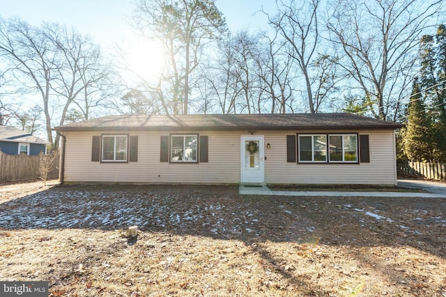 view of ranch-style home