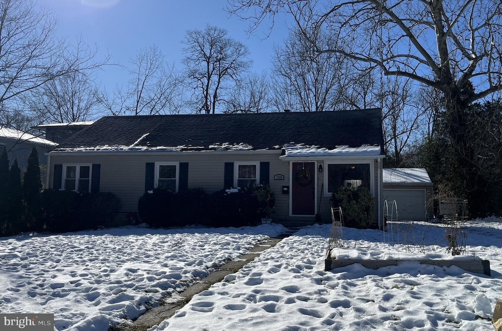 single story home with a garage