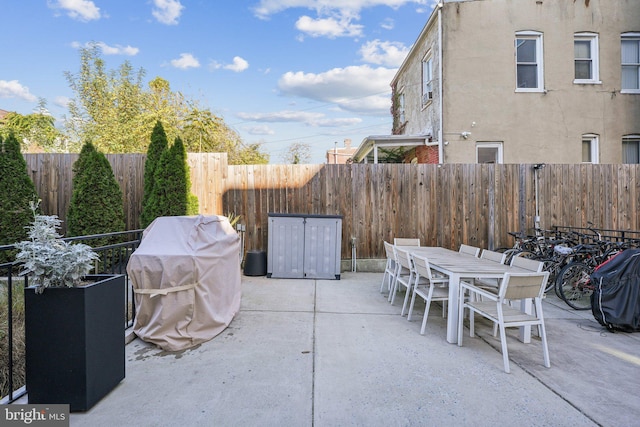 view of patio with area for grilling