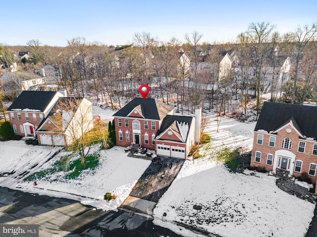 view of snowy aerial view