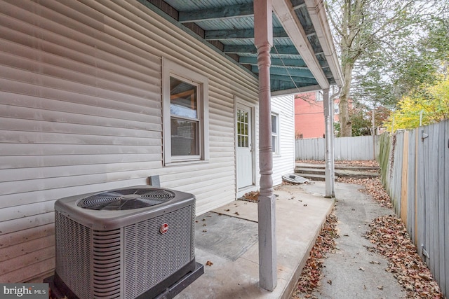 view of patio featuring central AC