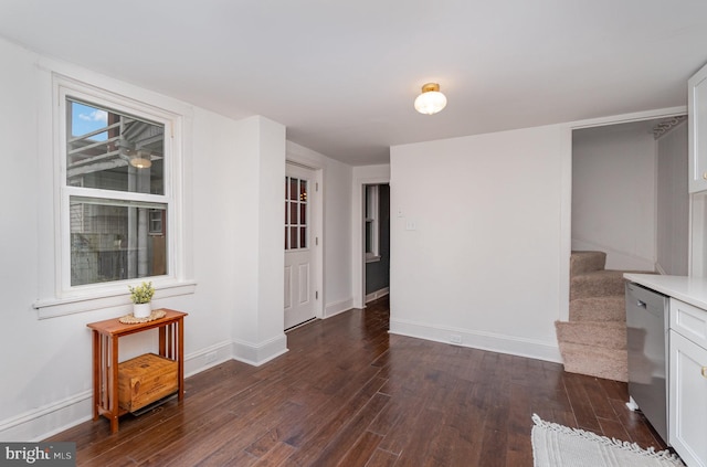 interior space featuring dark wood-type flooring