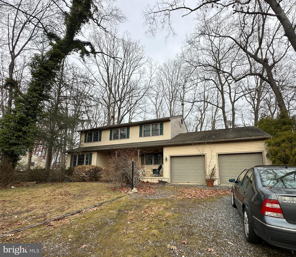 view of front property with a garage