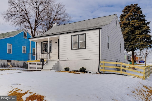 bungalow-style home with central AC