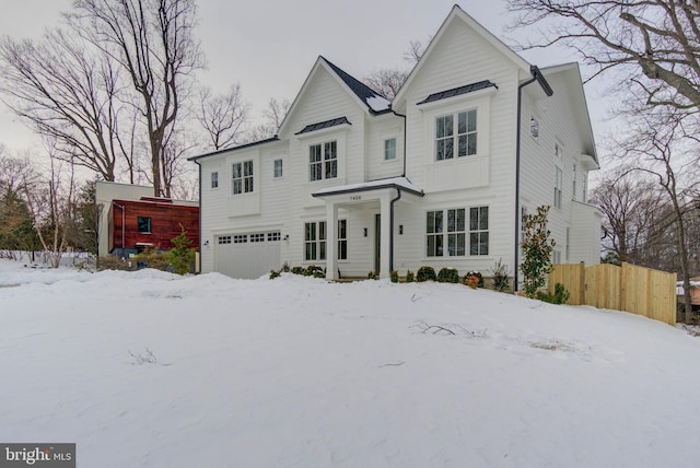 view of front of house with a garage