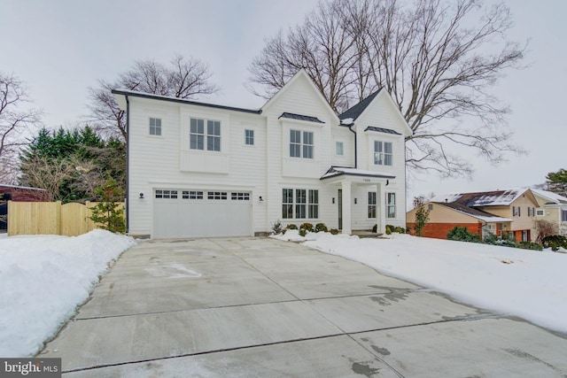 view of front facade with a garage