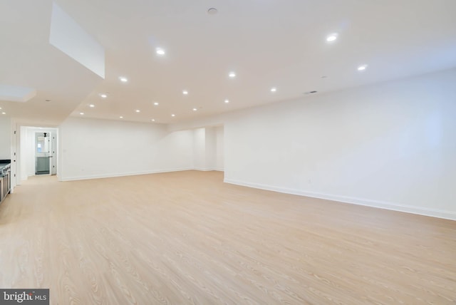 interior space with light hardwood / wood-style flooring