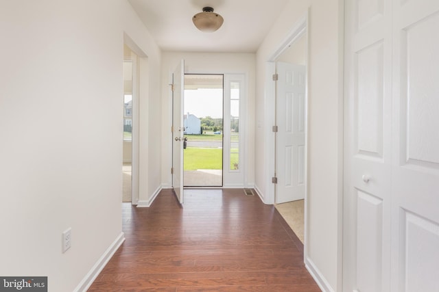 entryway featuring dark hardwood / wood-style floors