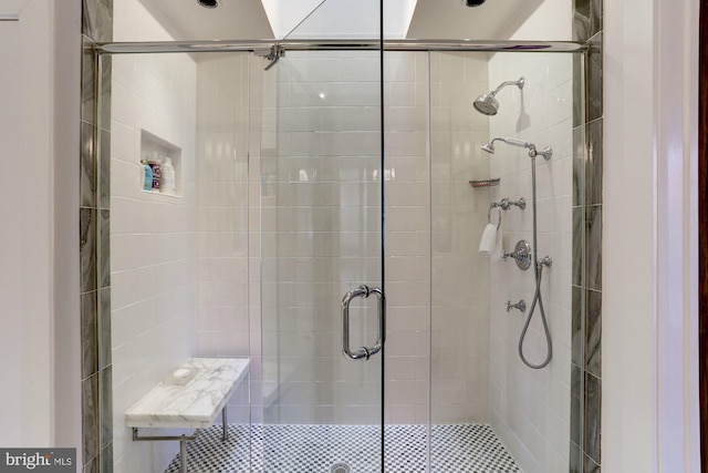 bathroom featuring walk in shower