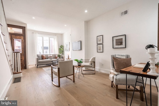 interior space featuring light wood-type flooring