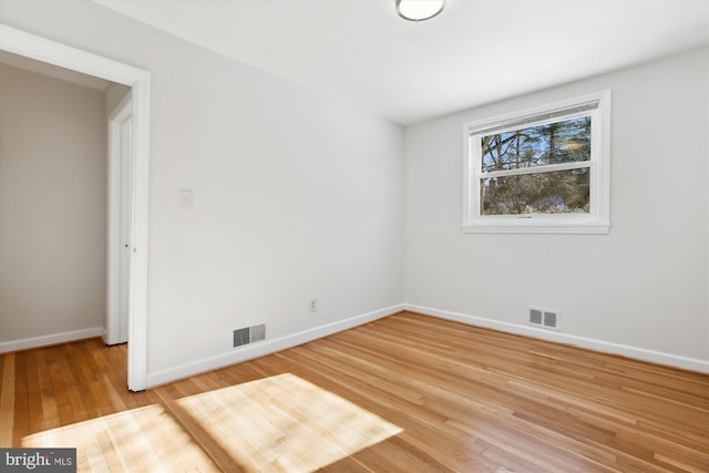 empty room featuring light wood-type flooring