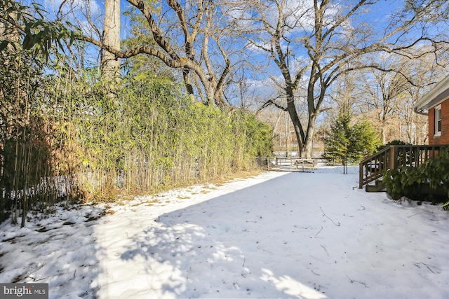 view of snowy yard