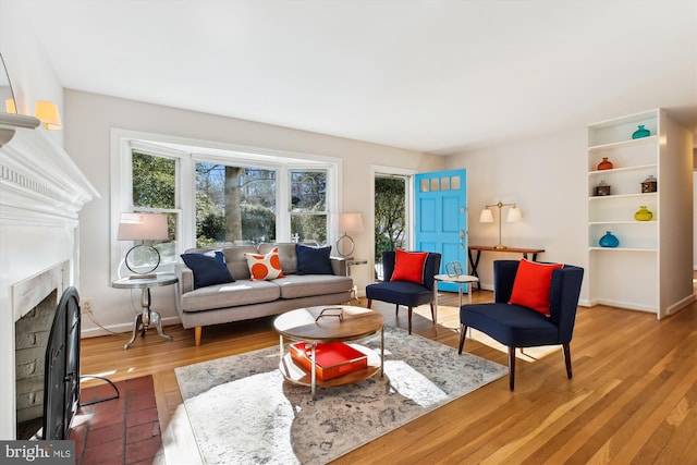 living room featuring hardwood / wood-style flooring