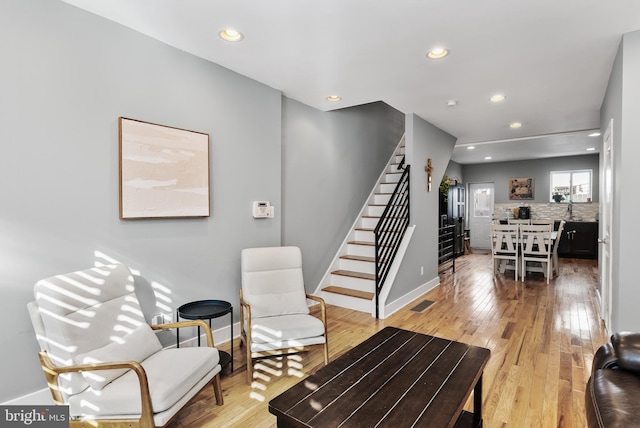 living room featuring hardwood / wood-style flooring