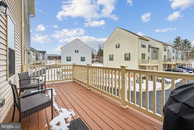 deck featuring grilling area