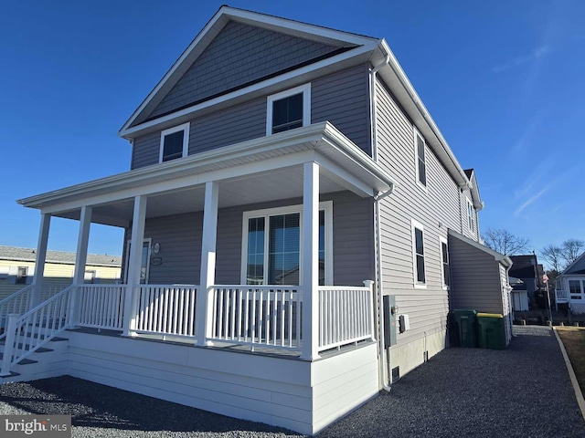 view of front of home featuring covered porch