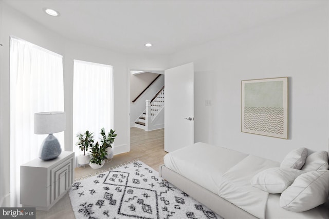 living room featuring light wood-type flooring