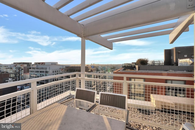 balcony with a pergola