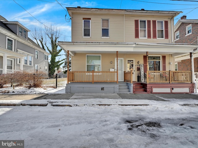 view of front of property with a porch