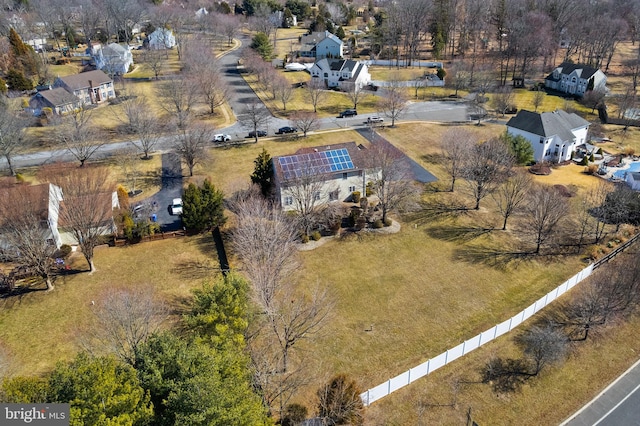 aerial view featuring a residential view