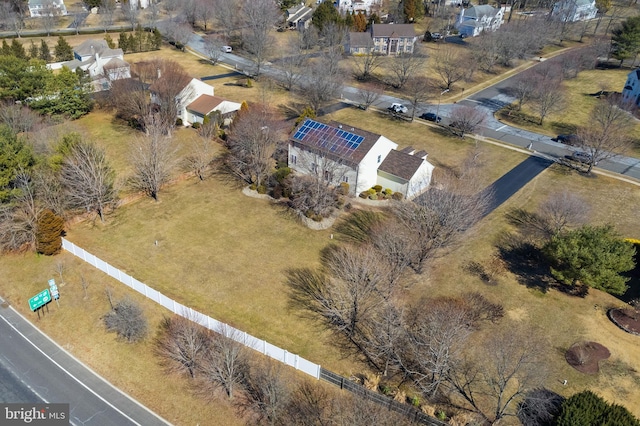 aerial view with a residential view