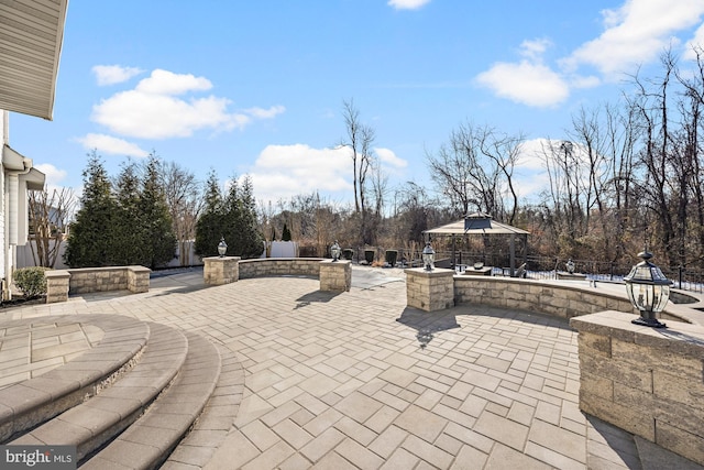 view of patio / terrace with a gazebo