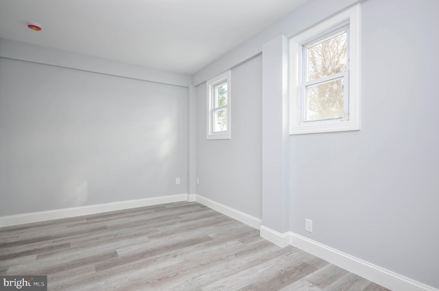 empty room featuring light hardwood / wood-style floors