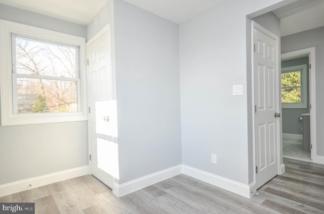 unfurnished room featuring light hardwood / wood-style flooring