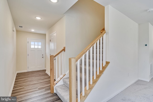 entrance foyer featuring light hardwood / wood-style floors