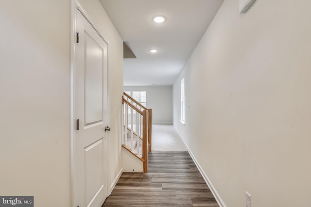 hallway featuring hardwood / wood-style flooring