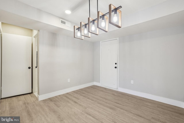 interior space featuring light wood-type flooring