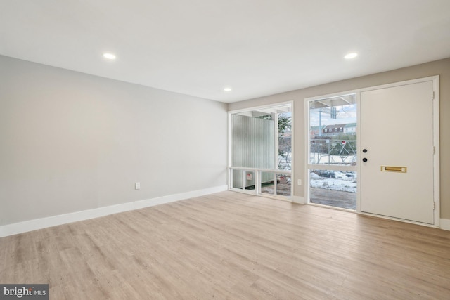 empty room featuring light wood-type flooring