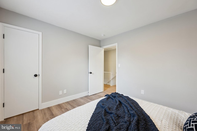 bedroom featuring light hardwood / wood-style flooring