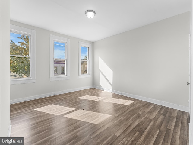 empty room with wood-type flooring