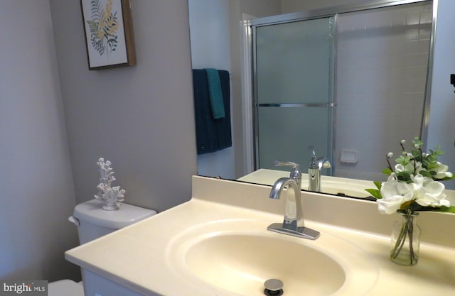 bathroom with toilet and vanity