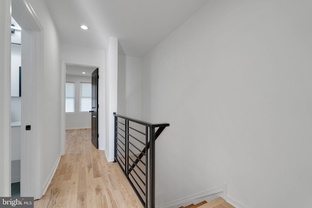 hall featuring light wood-type flooring