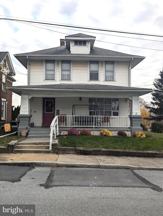 view of front of property with covered porch