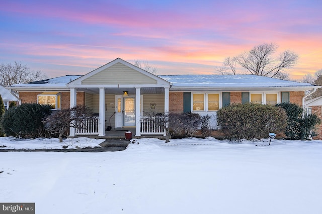 ranch-style house with a porch