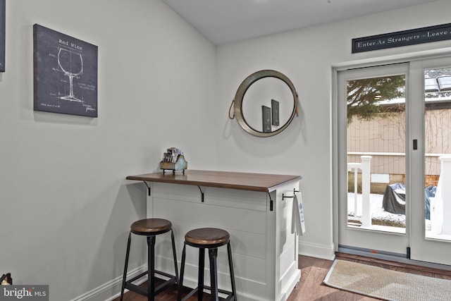 interior space featuring dark hardwood / wood-style floors