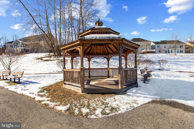 view of community with a gazebo