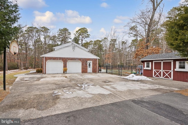 view of garage