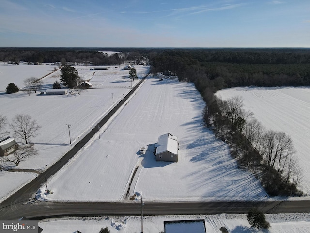 view of snowy aerial view