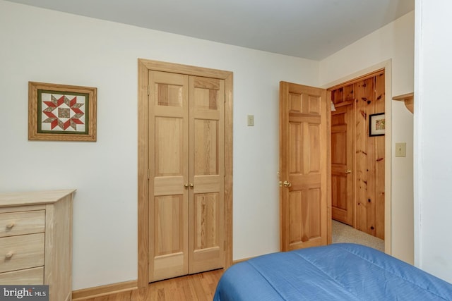 bedroom featuring light wood-type flooring