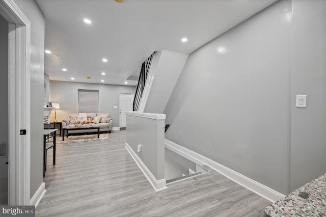 hall featuring light hardwood / wood-style floors