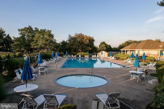 view of pool with a patio area