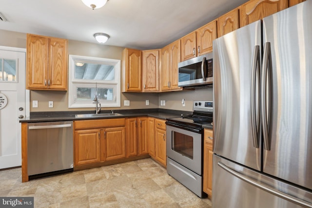 kitchen with sink and stainless steel appliances